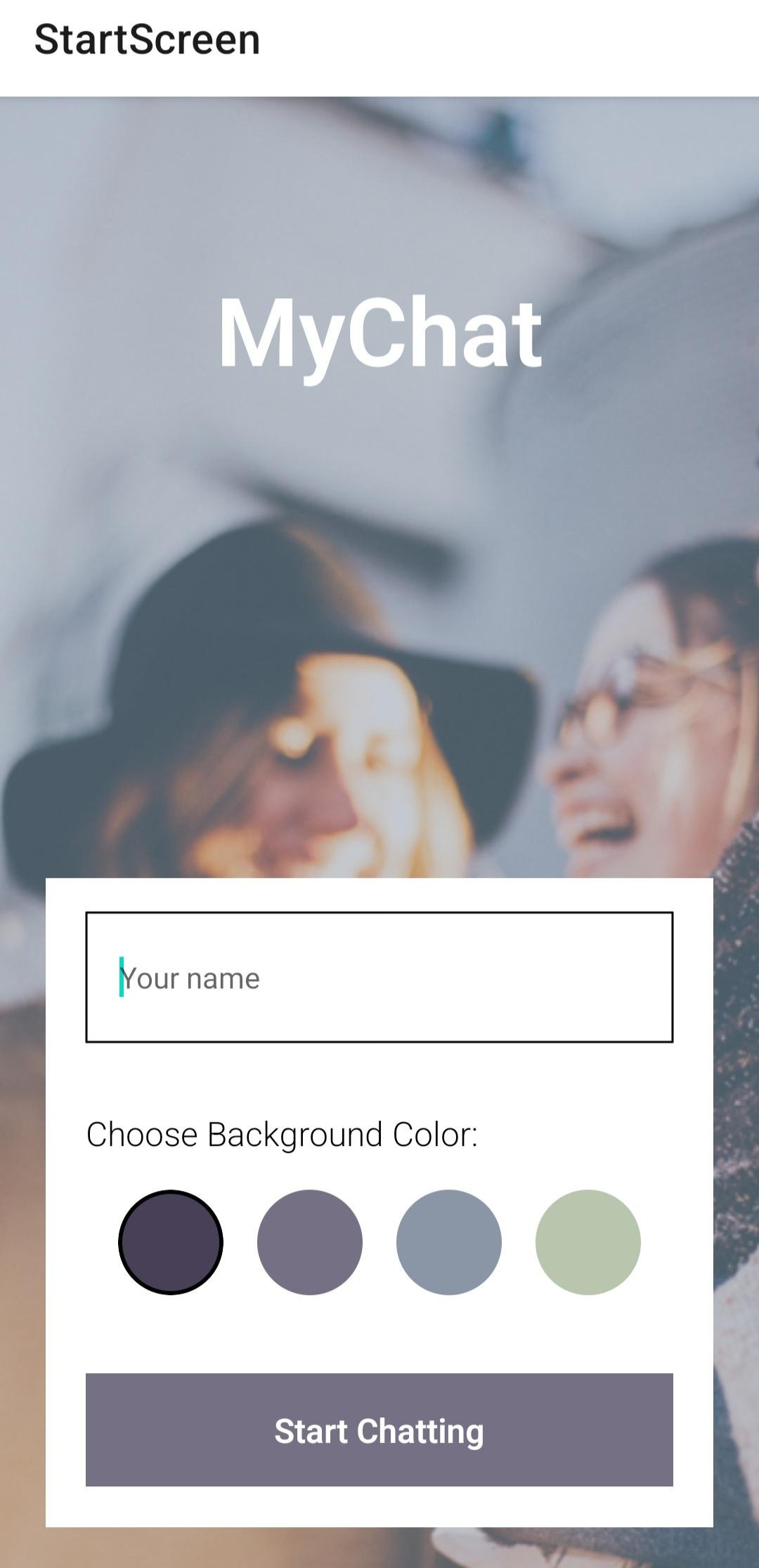 screenshot of the meet app