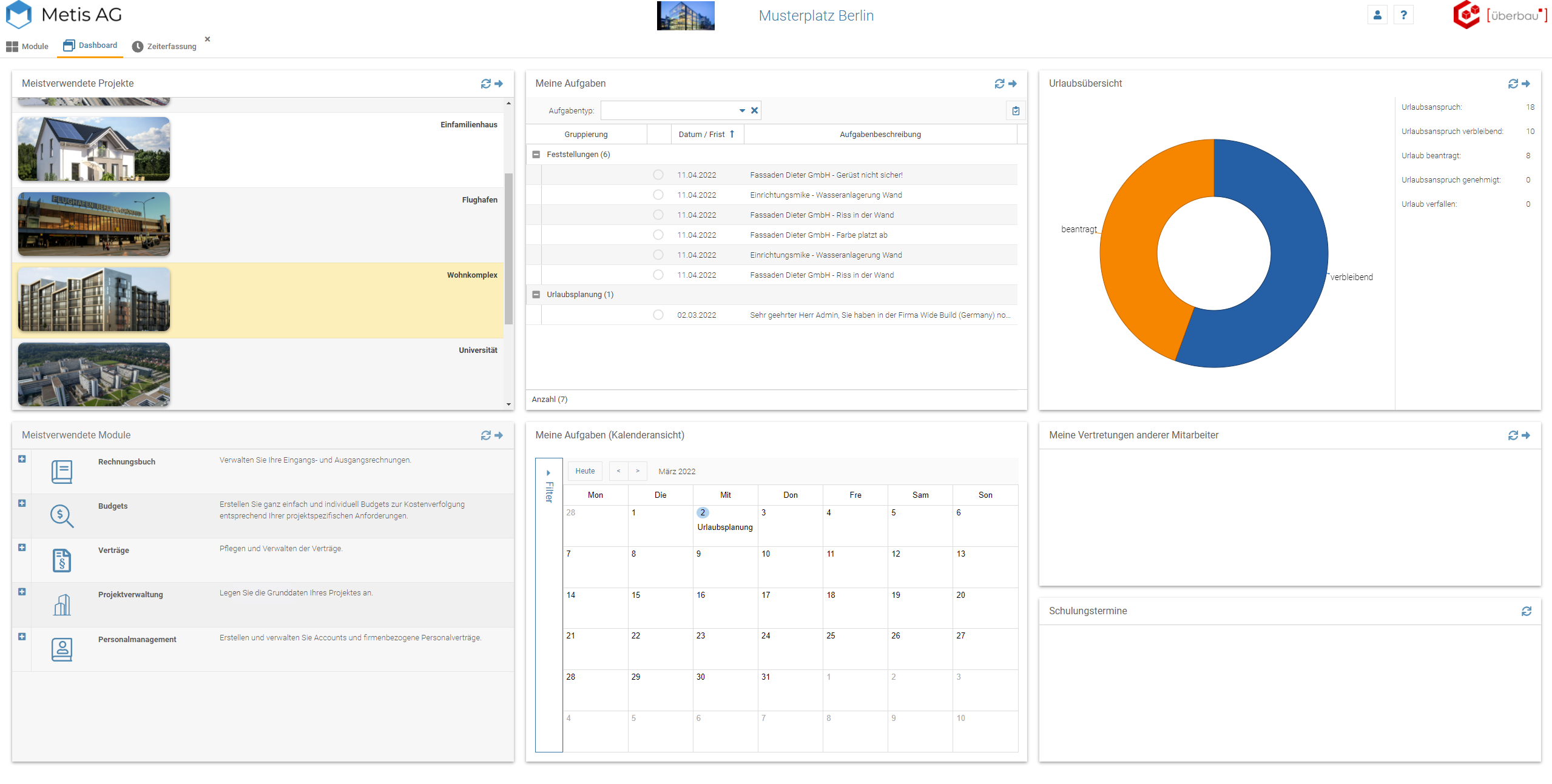 screenshot of the ueberbau software
